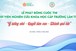 LỄ PHÁT ĐỘNG VÒNG CHUNG KẾT CUỘC THI SINH VIÊN NGHIÊN CỨU KHOA HỌC CẤP TRƯỜNG LẦN THỨ 9 VÀ WORKSHOP: " TẠO NGUỒN CẢM HỨNG CHO NGHIÊN CỨU KHOA HỌC VÀ HỌC TẬP SUỐT ĐỜI"